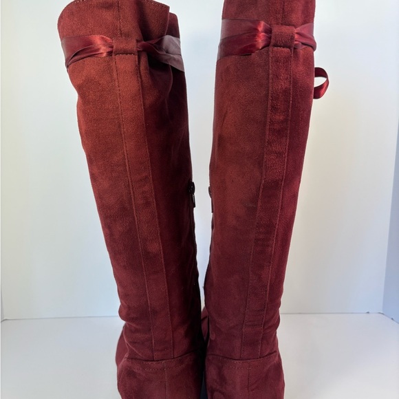 Steampunk Whimsigoth Fairy Pirate Tall Lace-Up Boots with Silky Ribbon Sz 9 - Picture 4 of 13